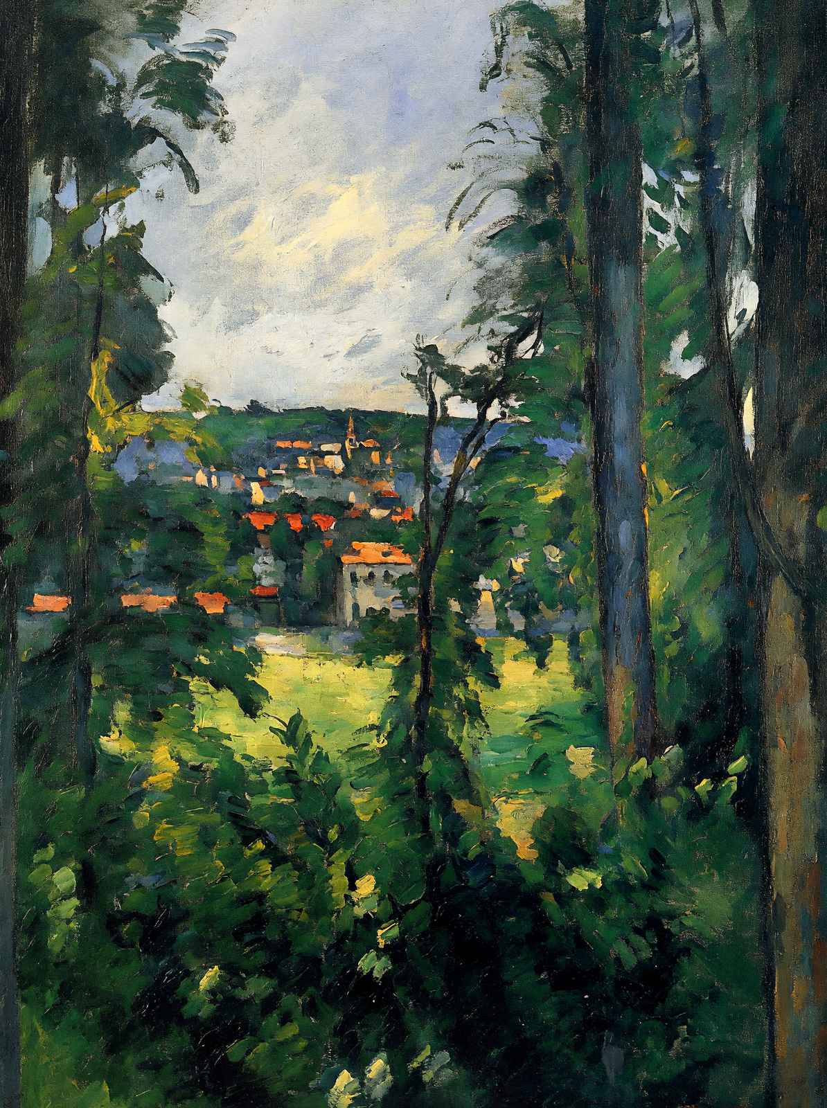 Auvers. View from Nearby Art Print 1877 Painting by Paul Cezanne (6 Sizes)