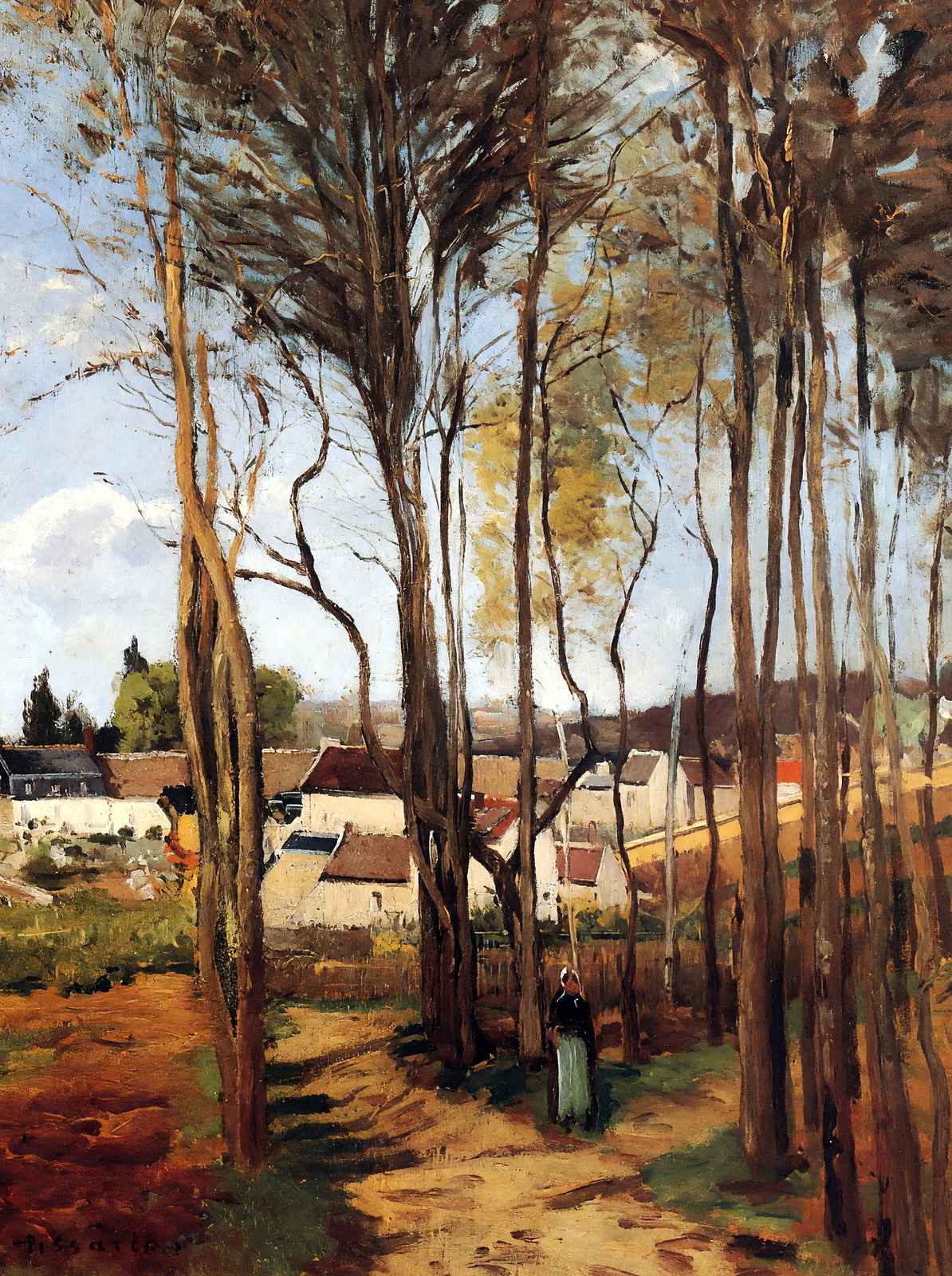 A Village Through the Trees Art Print 1868 by Camille Pissarro (6 Sizes)