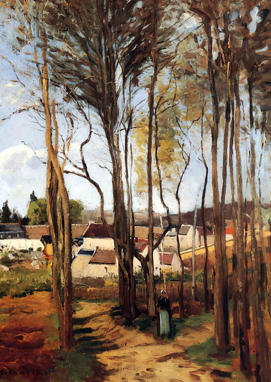 A Village Through the Trees Art Print 1868 by Camille Pissarro (6 Sizes)