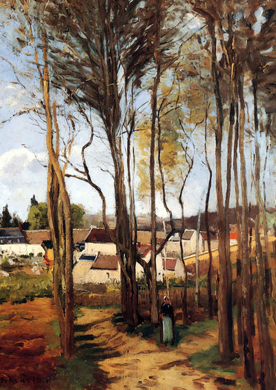 A Village Through the Trees Art Print 1868 by Camille Pissarro (6 Sizes)