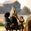 A Woman and Two Children Art Print 1786 by a Fountain by Goya (6 Sizes)