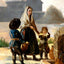 A Woman and Two Children by a Fountain painting by Francisco Goya (1786)