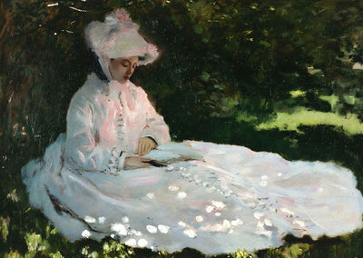 A Woman Reading 1872 Painting by Claude Monet Fine Art Print (6 Sizes)