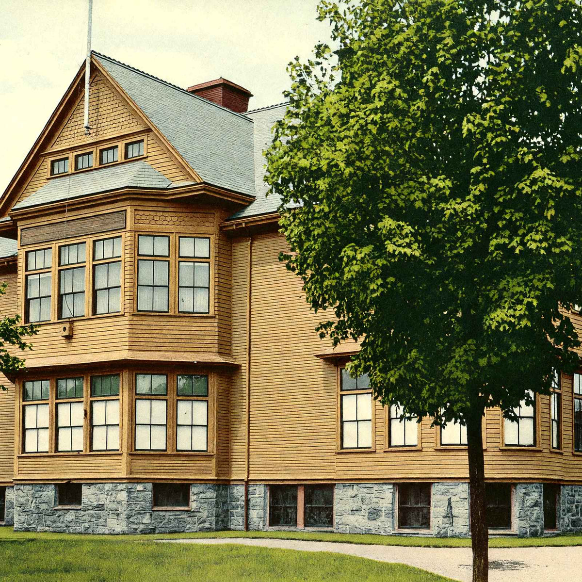 Ayers School, Maplewood, Massachusetts in 1910 Vintage Print (7 Sizes)