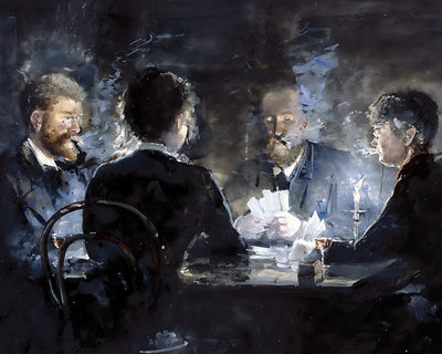 A Game of L'hombre in Brøndum's Hotel by Anna Palm 8x10" Art Print
