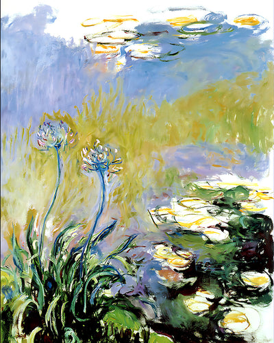 Agapanthus Painting by Claude Monet 8x10" Art Print