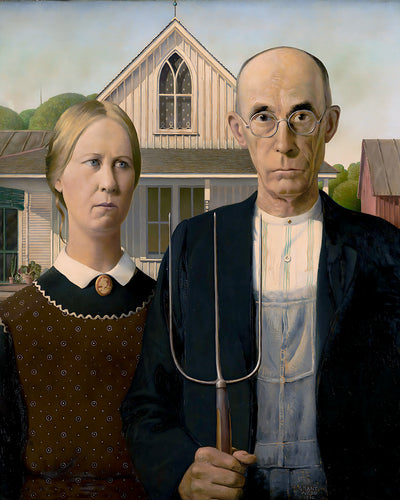 American Gothic Painting by Grant Wood 8x10" Art Print (Pitchfork)