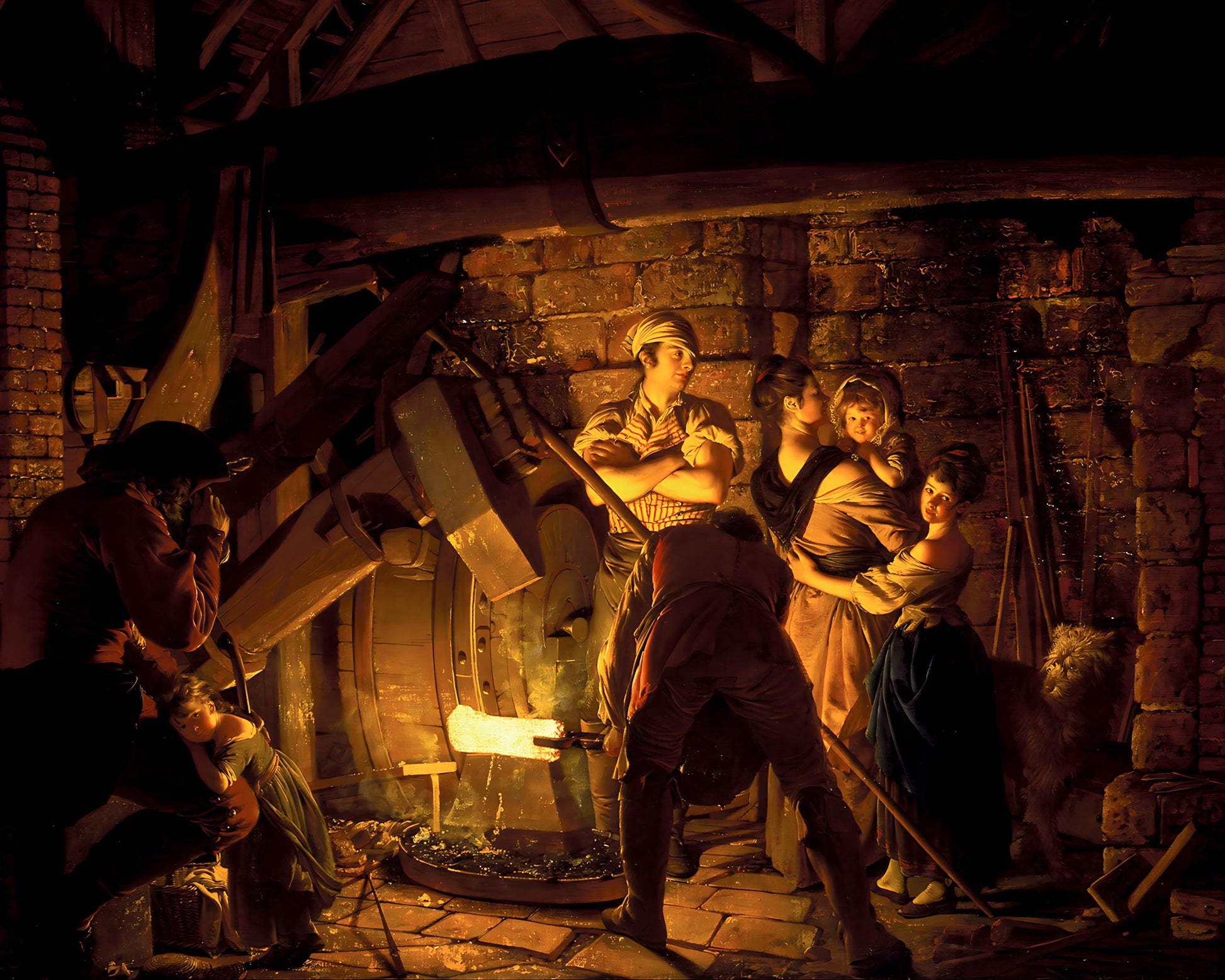 An Iron Forge by Joseph Wright 8x10" Professional Art Print