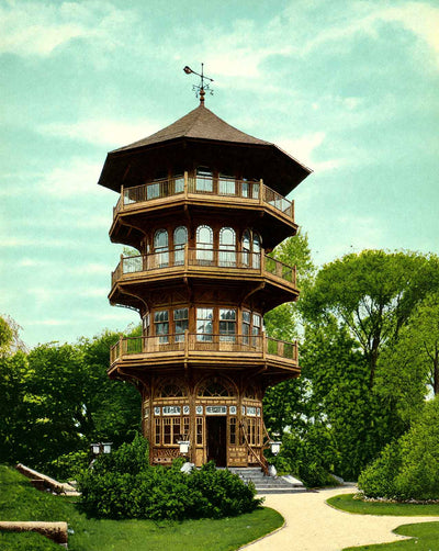 Observatory and Old Fortifications vintage print