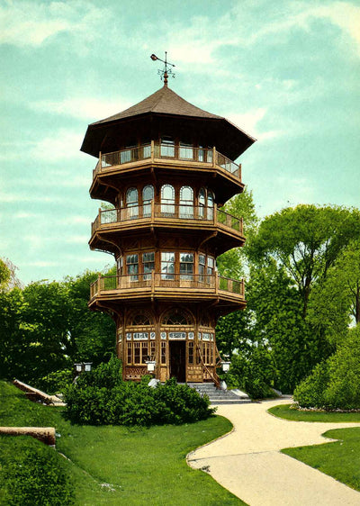 Observatory and Old Fortifications - Patterson Park in 1906 Vintage Print