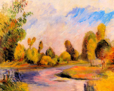 Banks of a River painting by Pierre-Auguste Renoir (1896)