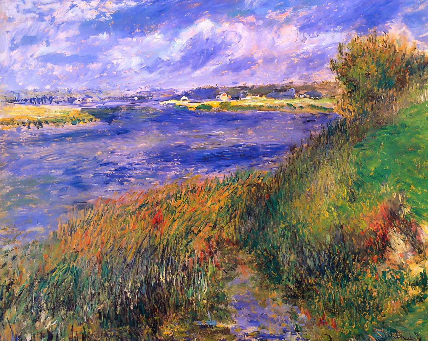Banks of the Seine at Champrosay fine art print by Pierre-Auguste Renoir (1876)