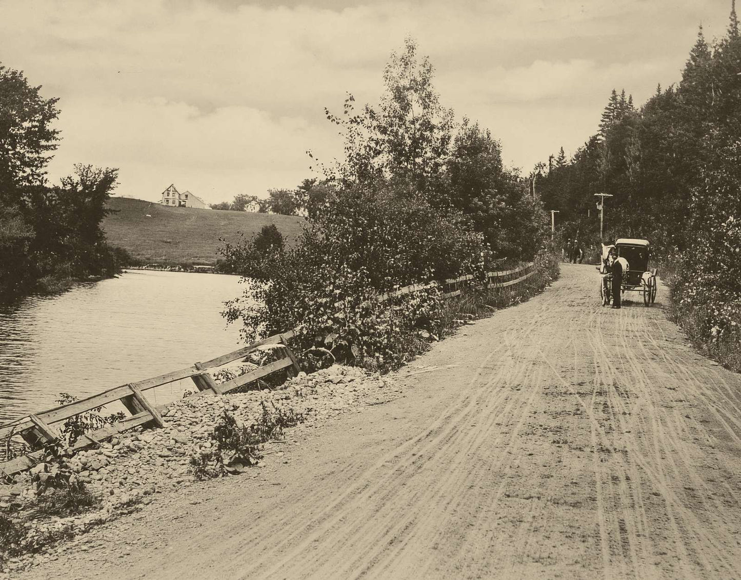 Bangor Street Houlton Maine in 1905 Restored Photo Print (7 Sizes)
