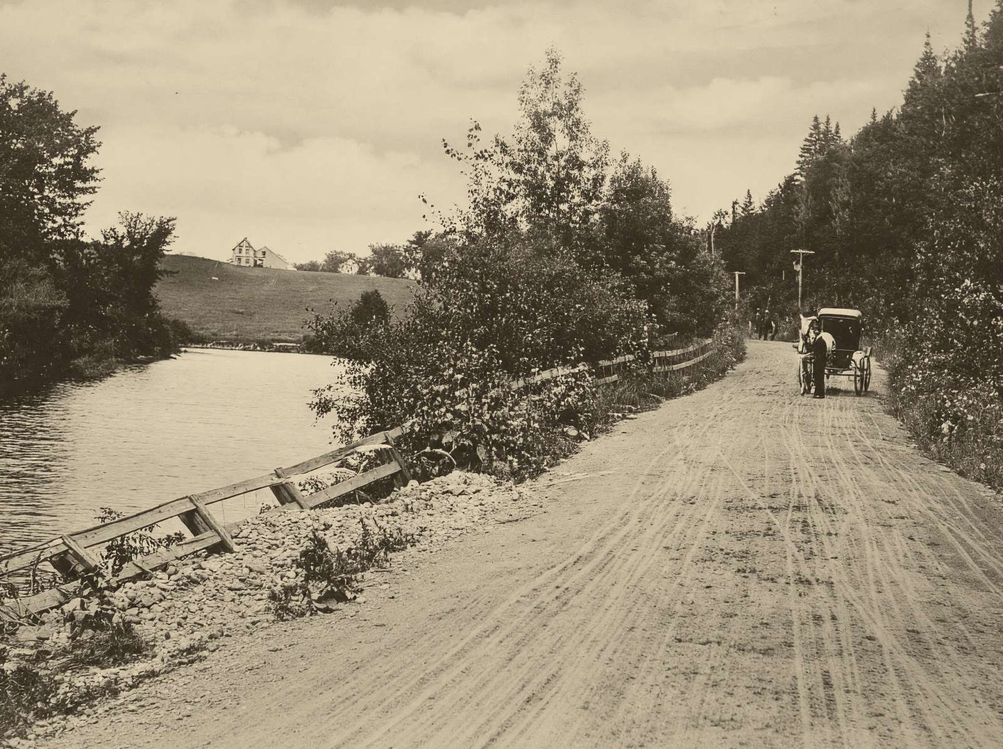 Bangor Street Houlton Maine in 1905 Restored Photo Print (7 Sizes)