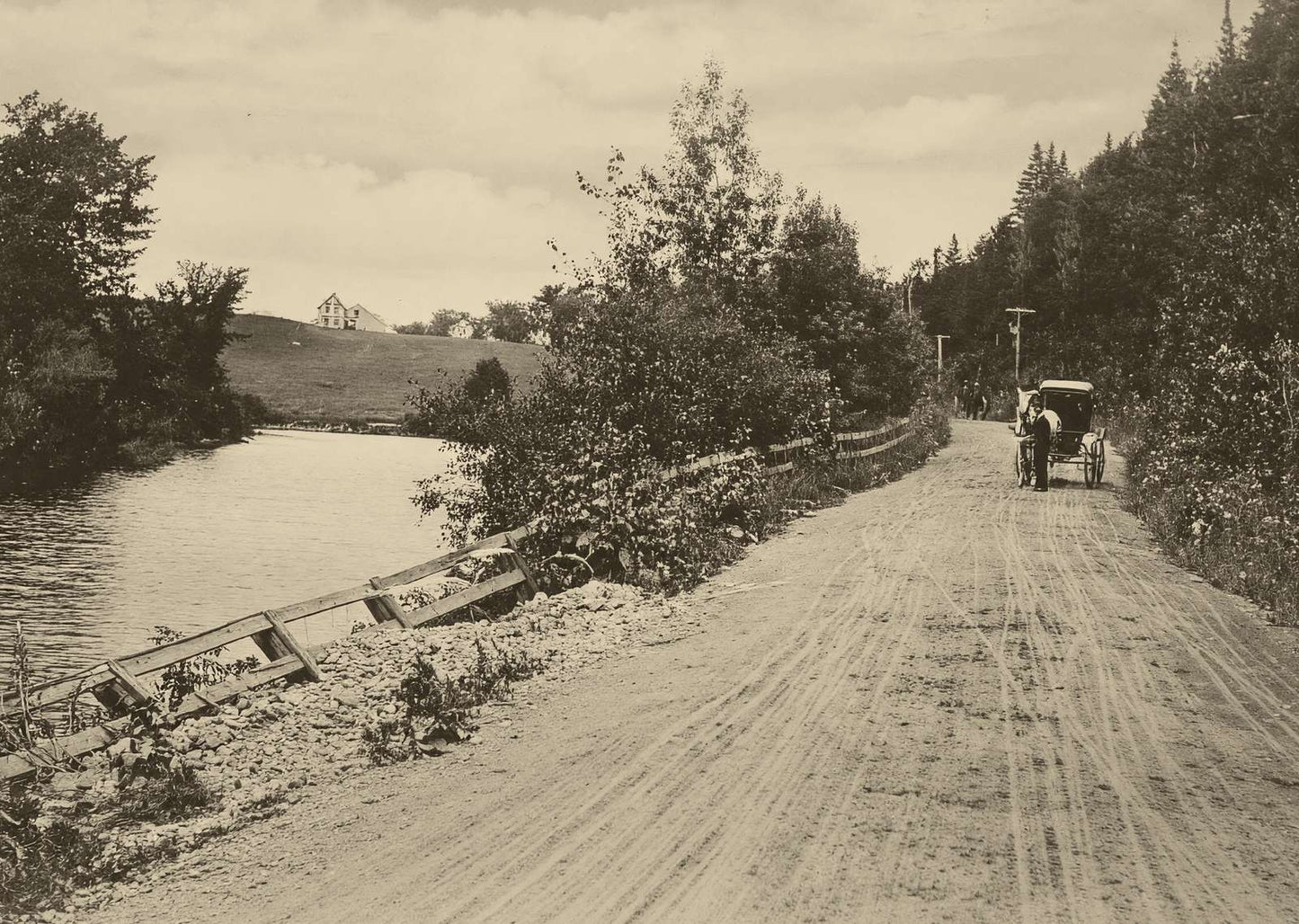 Bangor Street Houlton Maine in 1905 Restored Photo Print (7 Sizes)