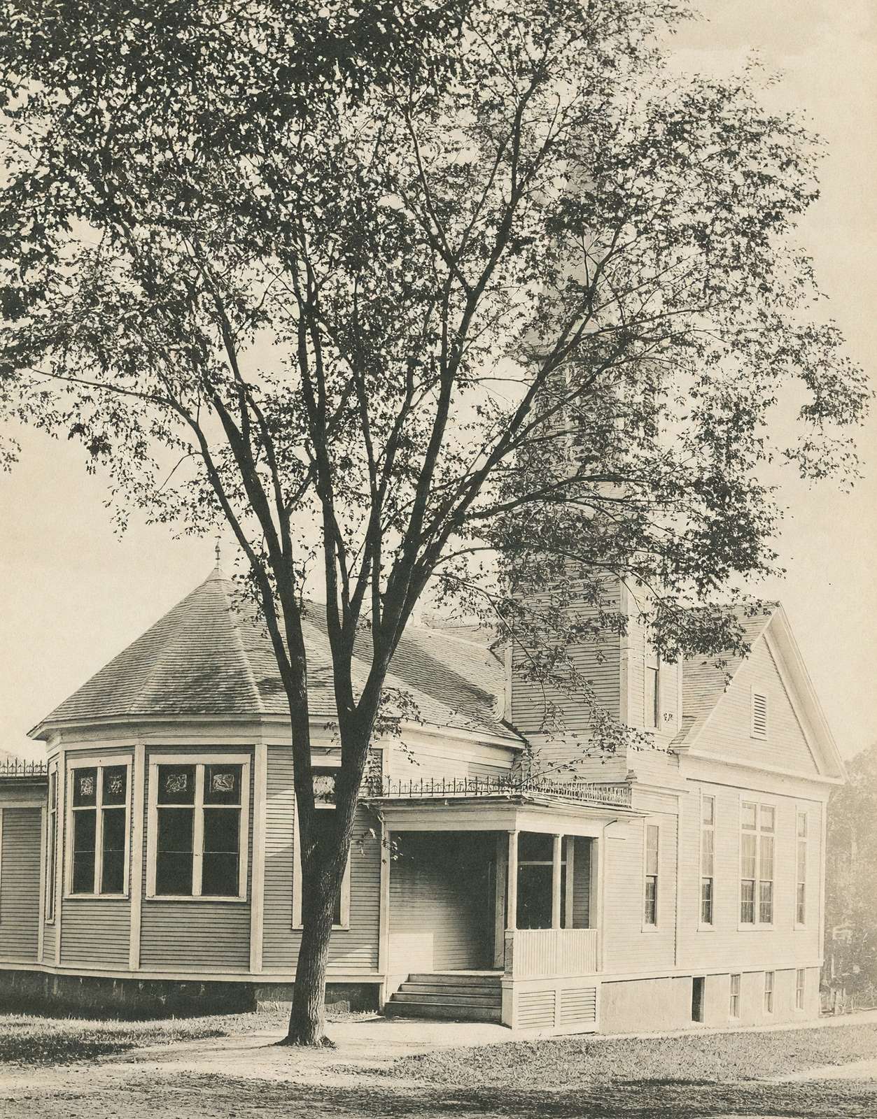 Baptist Church Fairfield Maine in 1907 Vintage Print (7 Sizes) - High Quality