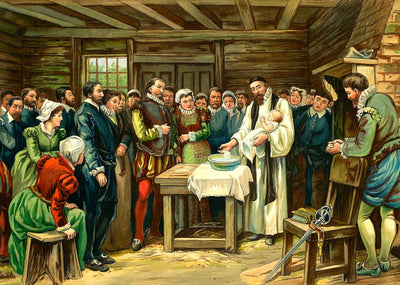 Baptism of Virginia Dare in 1907 Art Print (7 Sizes) - Restored