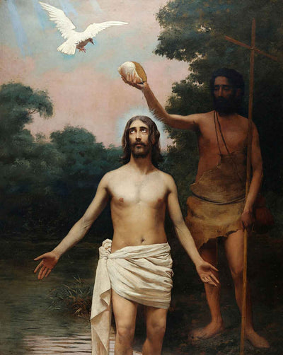 Baptism of Christ art print by Jose Ferraz de Almeida