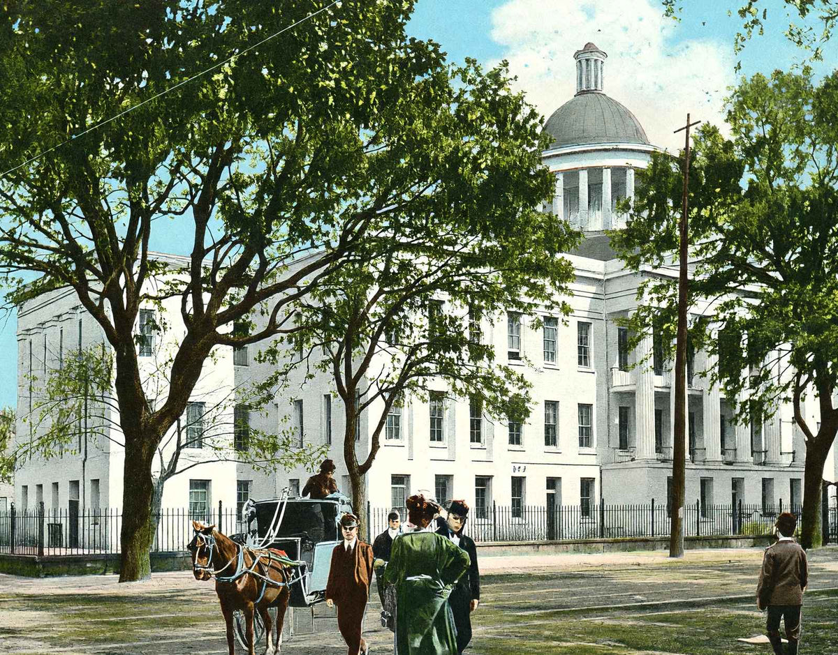 Barton Academy Mobile Alabama in 1905 Vintage Print (7 Sizes) - Premium Quality