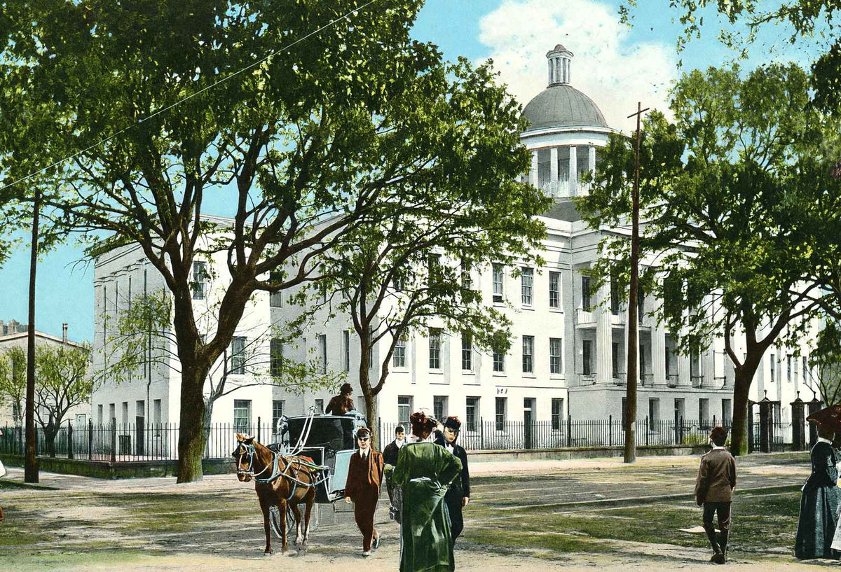 Barton Academy Mobile Alabama in 1905 Vintage Print (7 Sizes) - Premium Quality