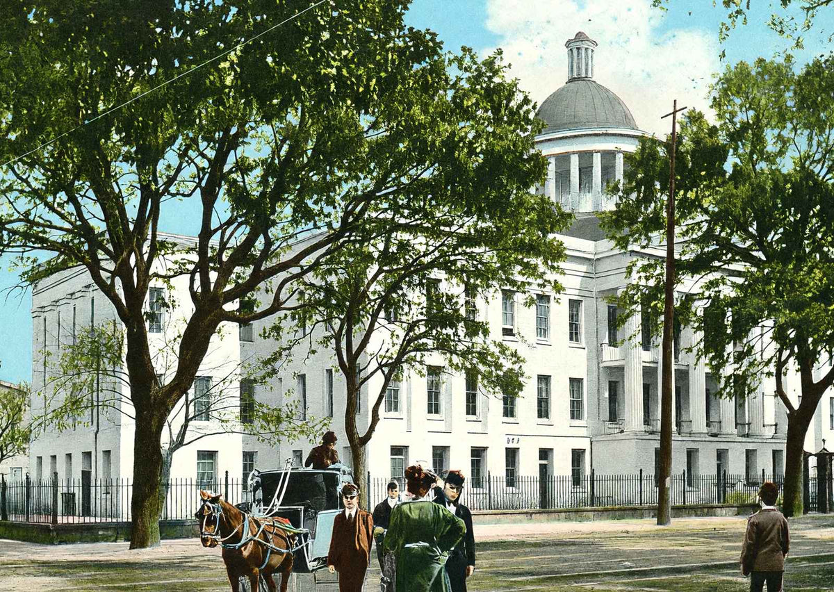 Barton Academy Mobile Alabama in 1905 Vintage Print (7 Sizes) - Premium Quality
