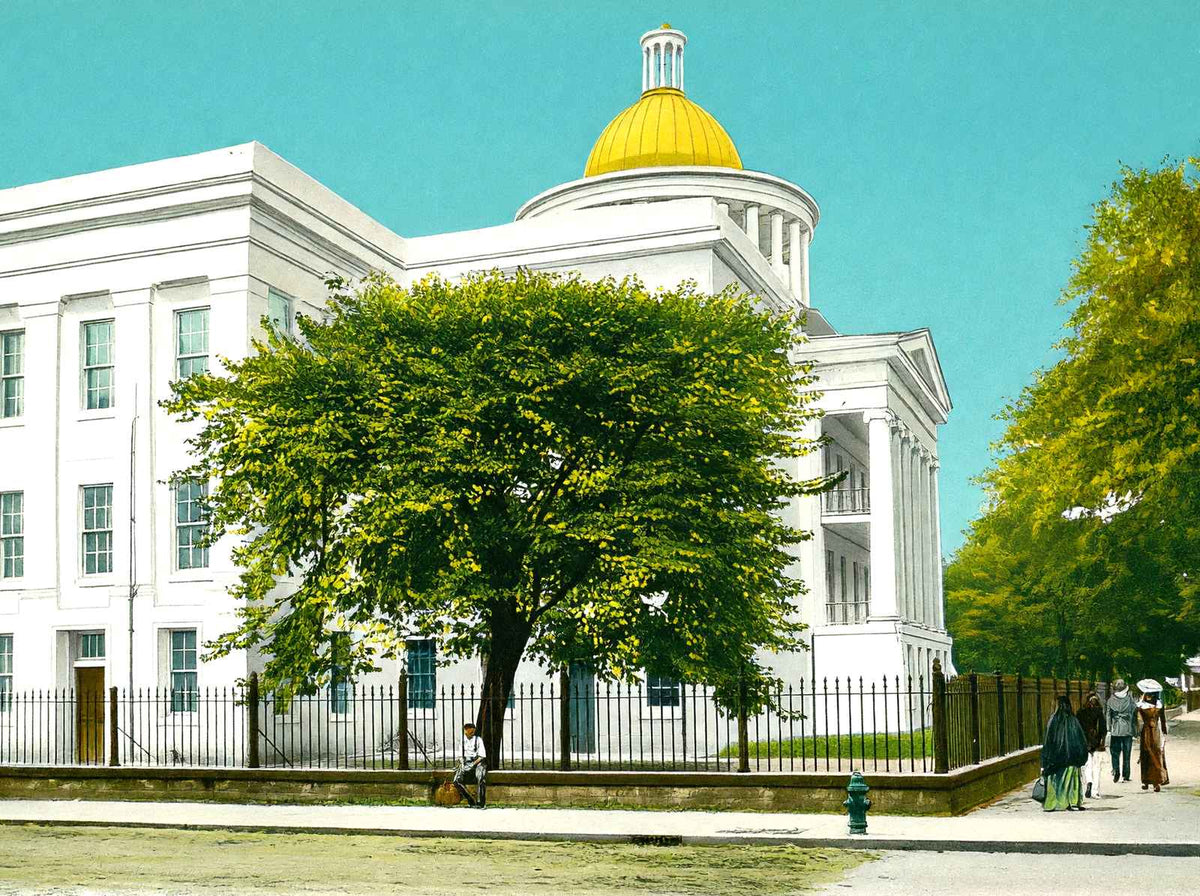 Barton Academy Mobile Alabama in 1906 Vintage Print (7 Sizes) - Enhanced