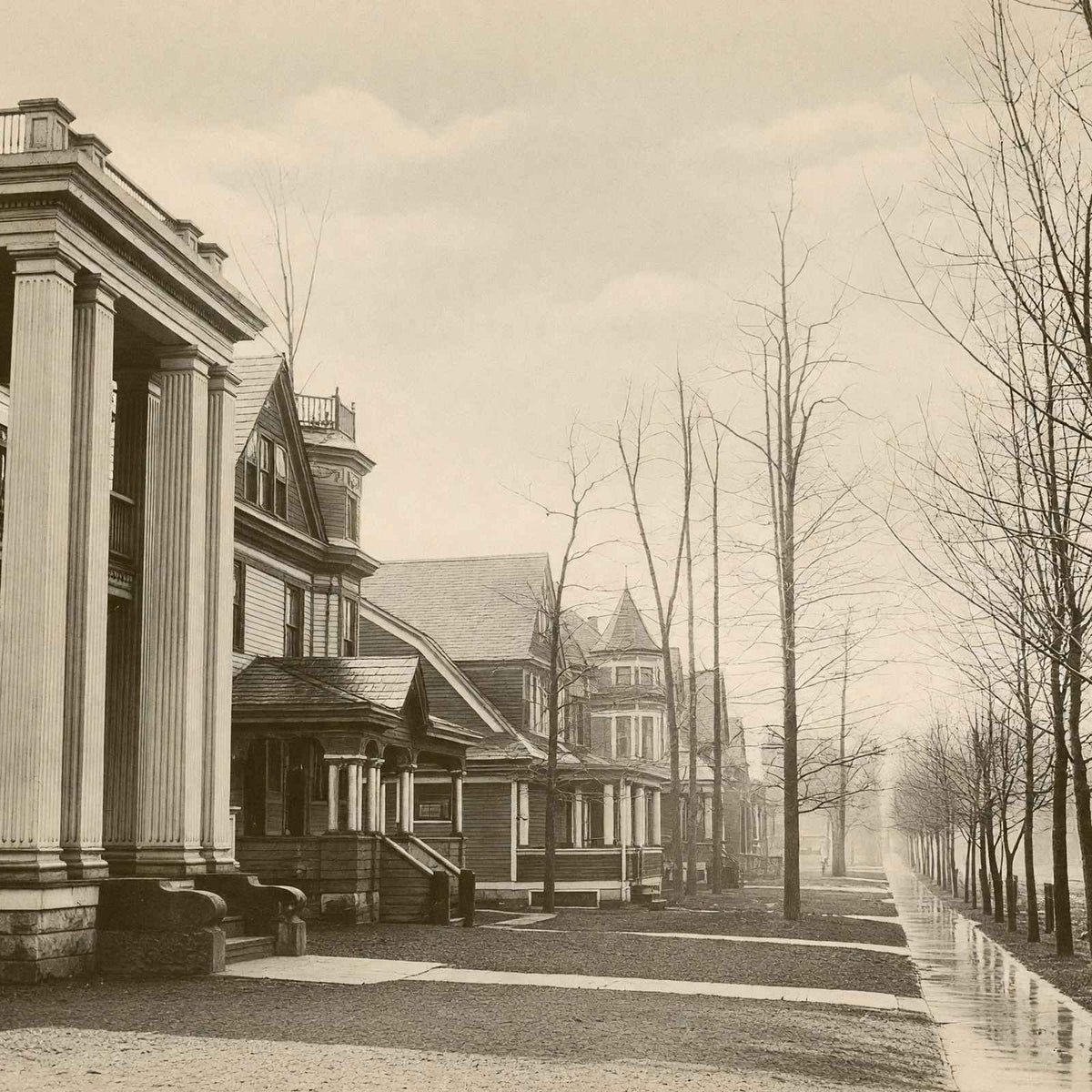 Third Street Looking East Barberton Ohio in 1906 Vintage Print (7 Sizes)