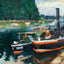 Barges on Pontoise Fine Art Print 1876 Painting by Camille Pissarro (6 Sizes)