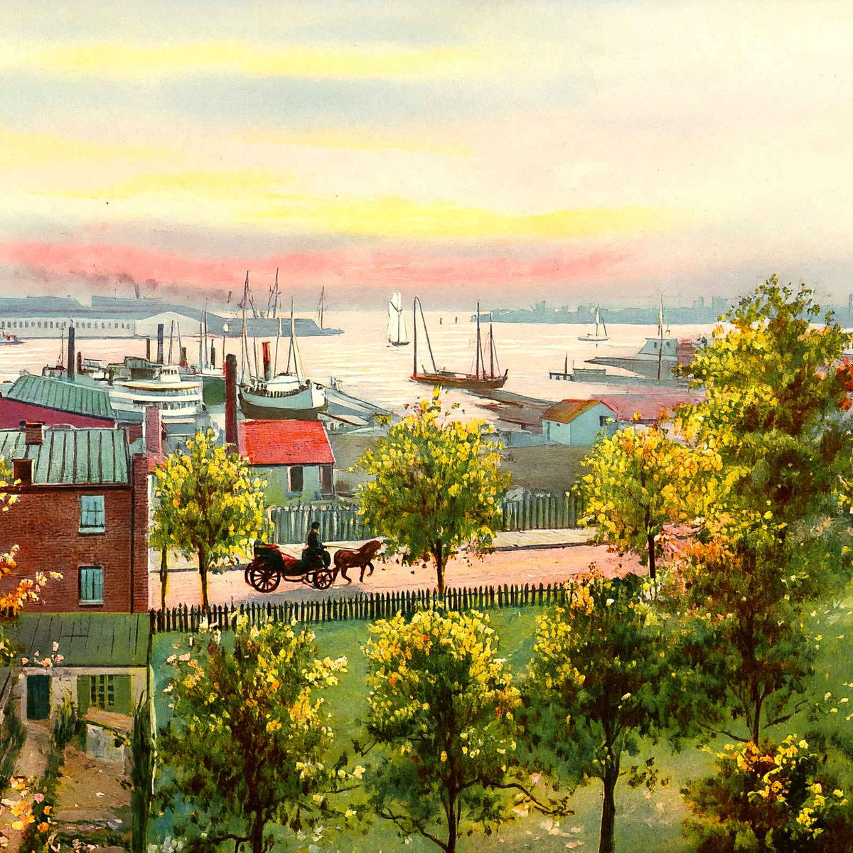 The Basin from Federal Hill Baltimore Vintage Print (7 Sizes) - Archival Paper