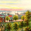 The Basin from Federal Hill Baltimore Vintage Print (7 Sizes) - Archival Paper