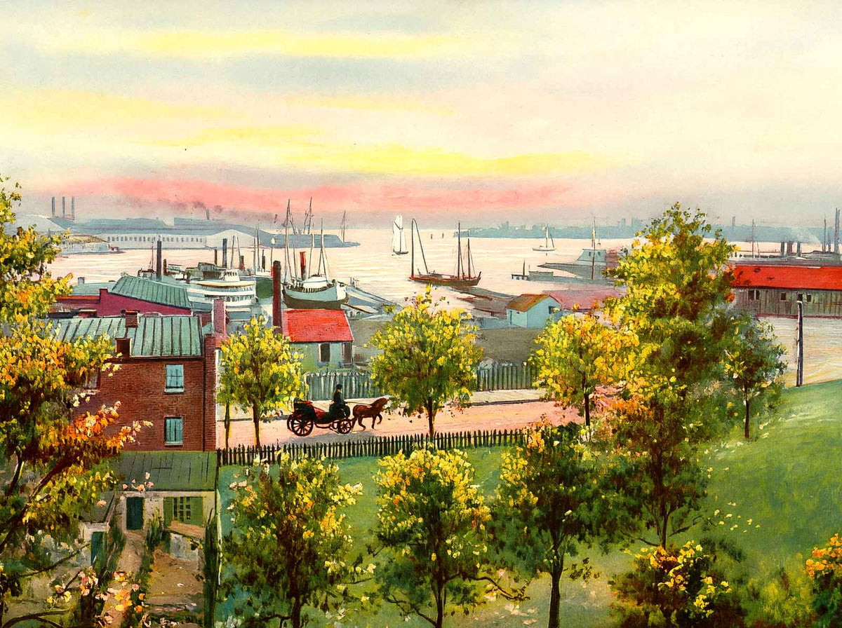The Basin from Federal Hill Baltimore Vintage Print (7 Sizes) - Archival Paper