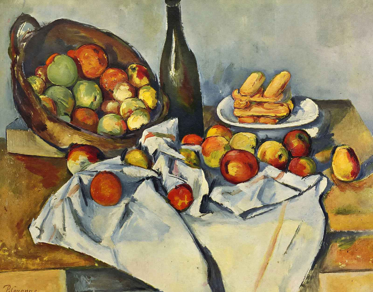 Basket of Apples Art Print 1895 Painting by Paul Cezanne (6 Sizes)