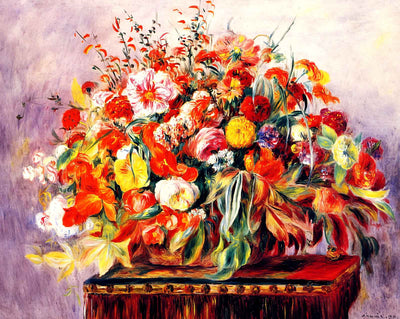 Basket of Flowers fine art print by Pierre-Auguste Renoir (1890)