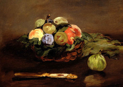 Basket of Fruits Art Print 1864 Painting by Edouard Manet (6 Sizes)