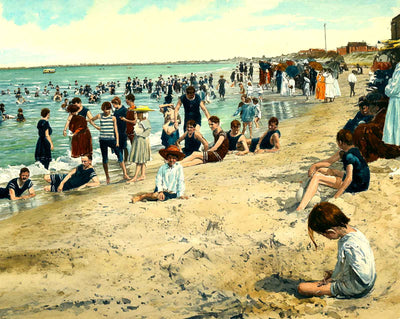 Bathing Beach in Ocean View in 1907 art print