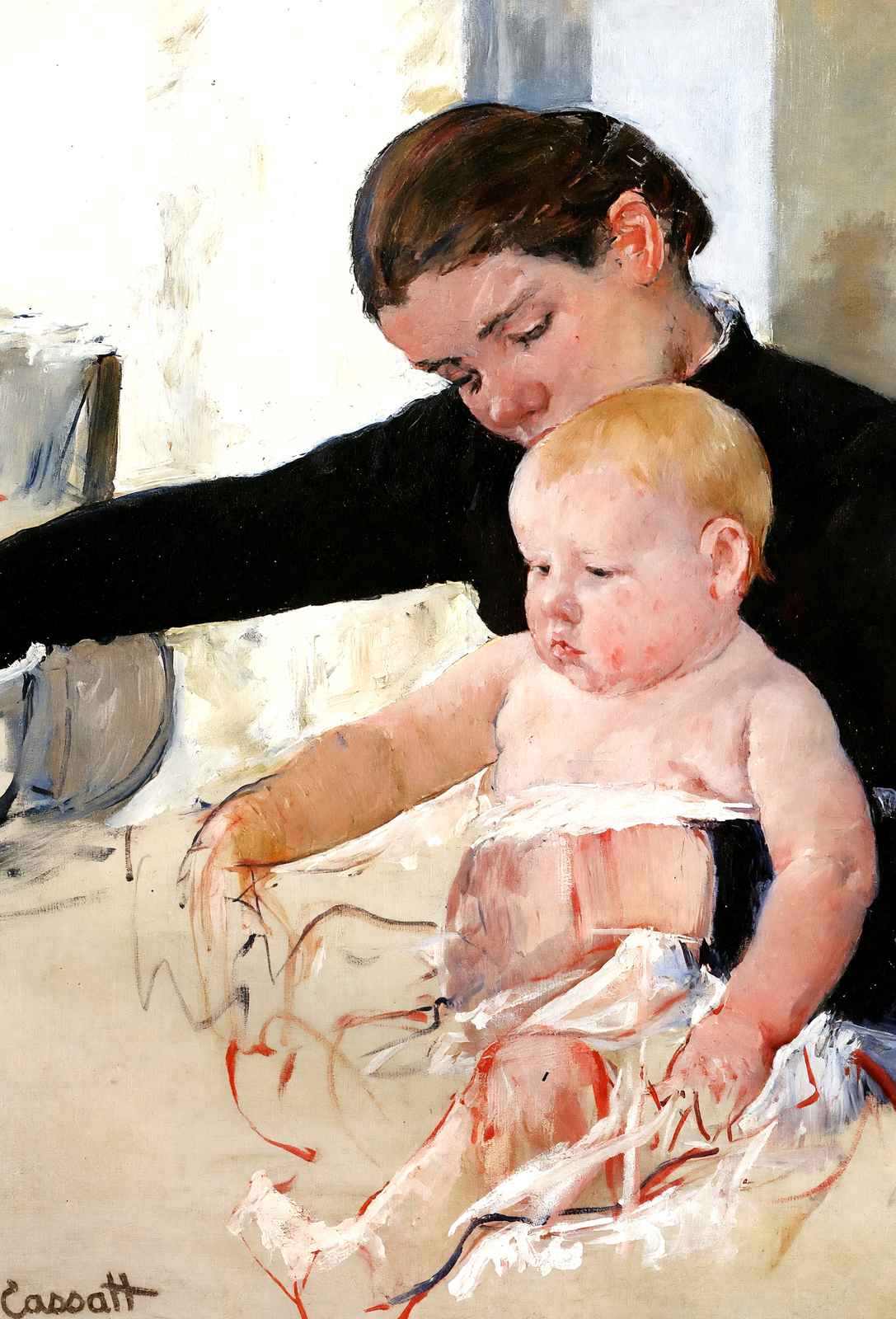 Bathing the Young Heir 1891 Painting by Mary Cassatt Art Print (6 Sizes)
