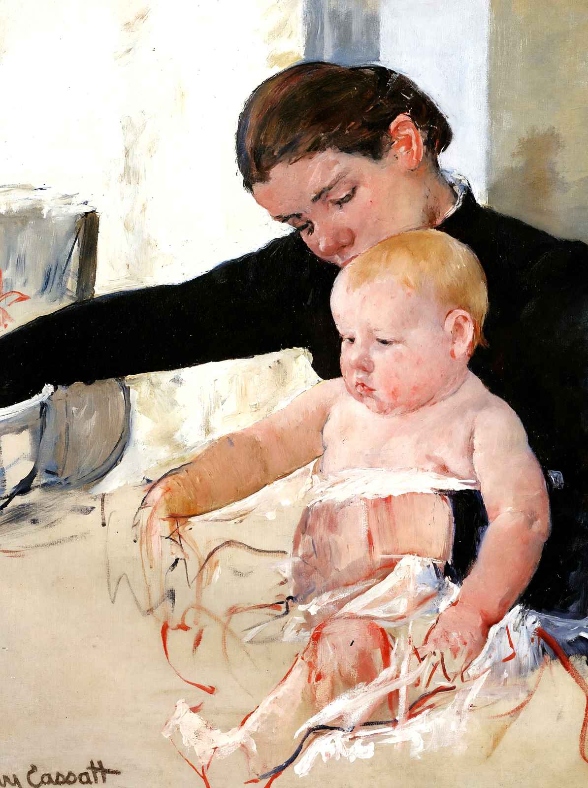 Bathing the Young Heir 1891 Painting by Mary Cassatt Art Print (6 Sizes)