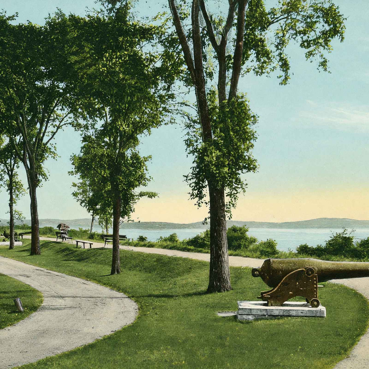 Battery Park Burlington in 1907 Vintage Print (7 Sizes) - Restored