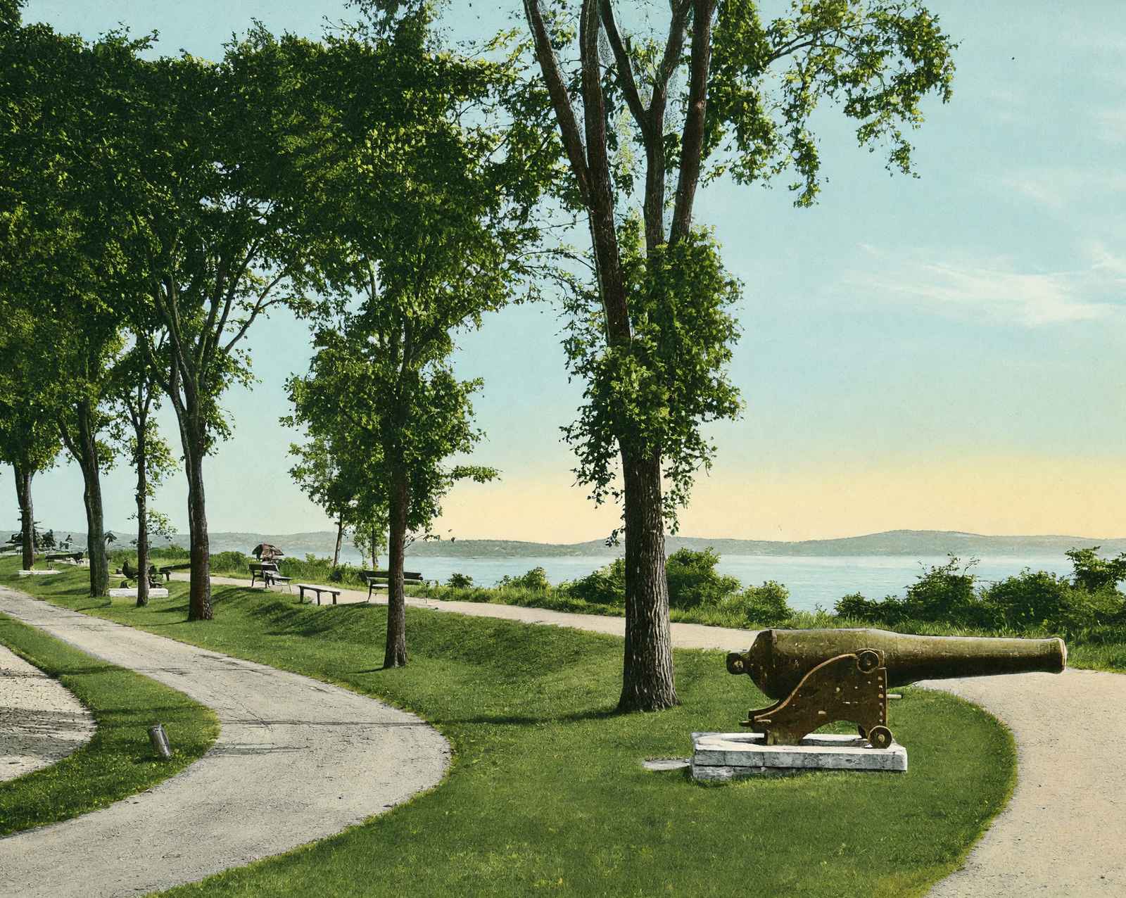 Battery Park in Burlington in 1907 vintage print