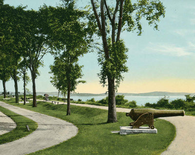 Battery Park in Burlington in 1907 vintage print