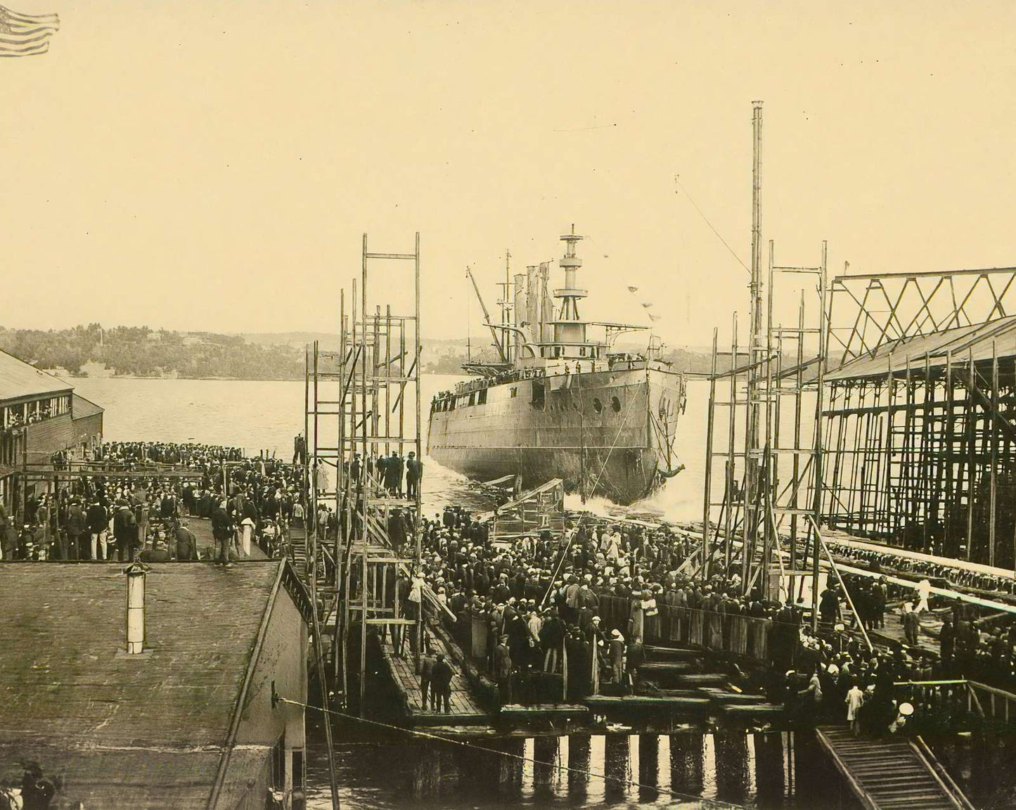 Battleship GA in 1904 vintage photo