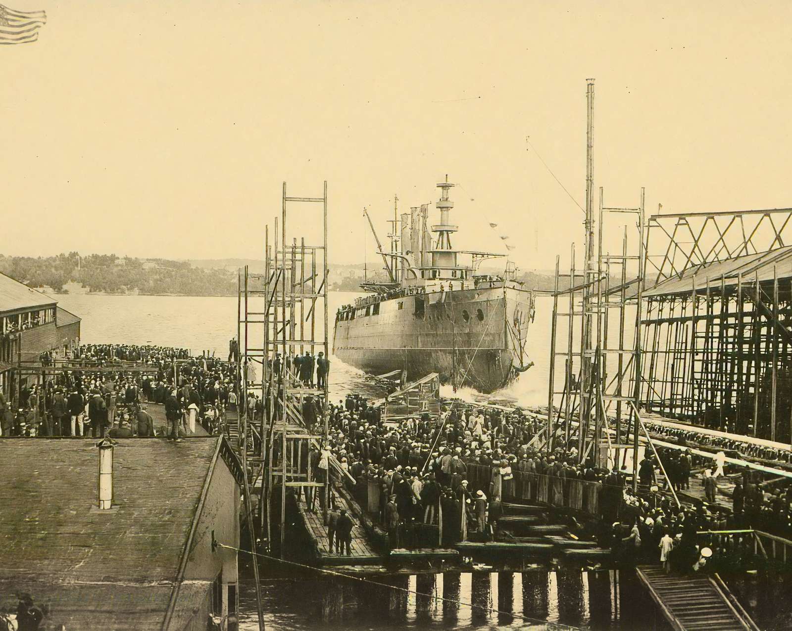 Battleship GA in 1904 vintage photo