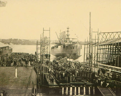 Battleship GA in 1904 vintage photo