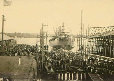 Battleship Georgia in 1904 Vintage Print (7 Sizes) - High Quality