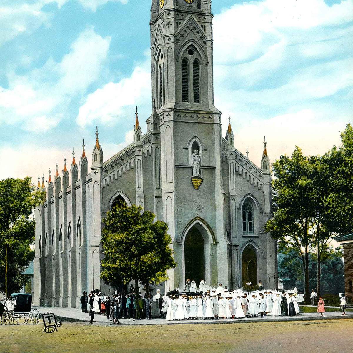 St Joseph's Catholic Church Baton Rouge in 1906 Vintage Print (7 Sizes)