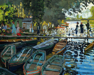 Bathers at La Grenouillere art print by Claude Monet (1869)