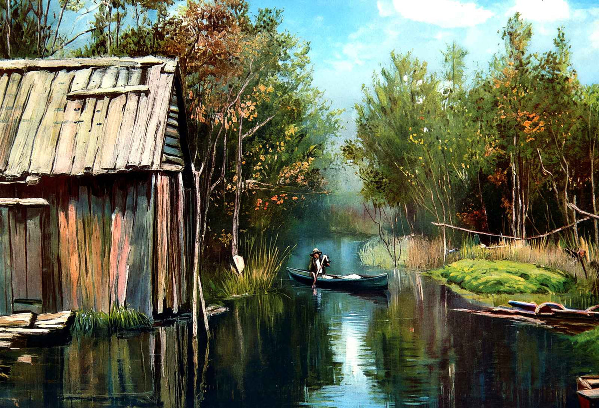 Bayou Barataria LA in 1907 Vintage Print (7 Sizes) - High Quality