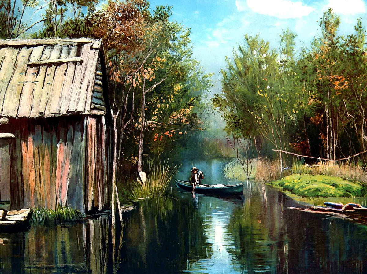Bayou Barataria LA in 1907 Vintage Print (7 Sizes) - High Quality