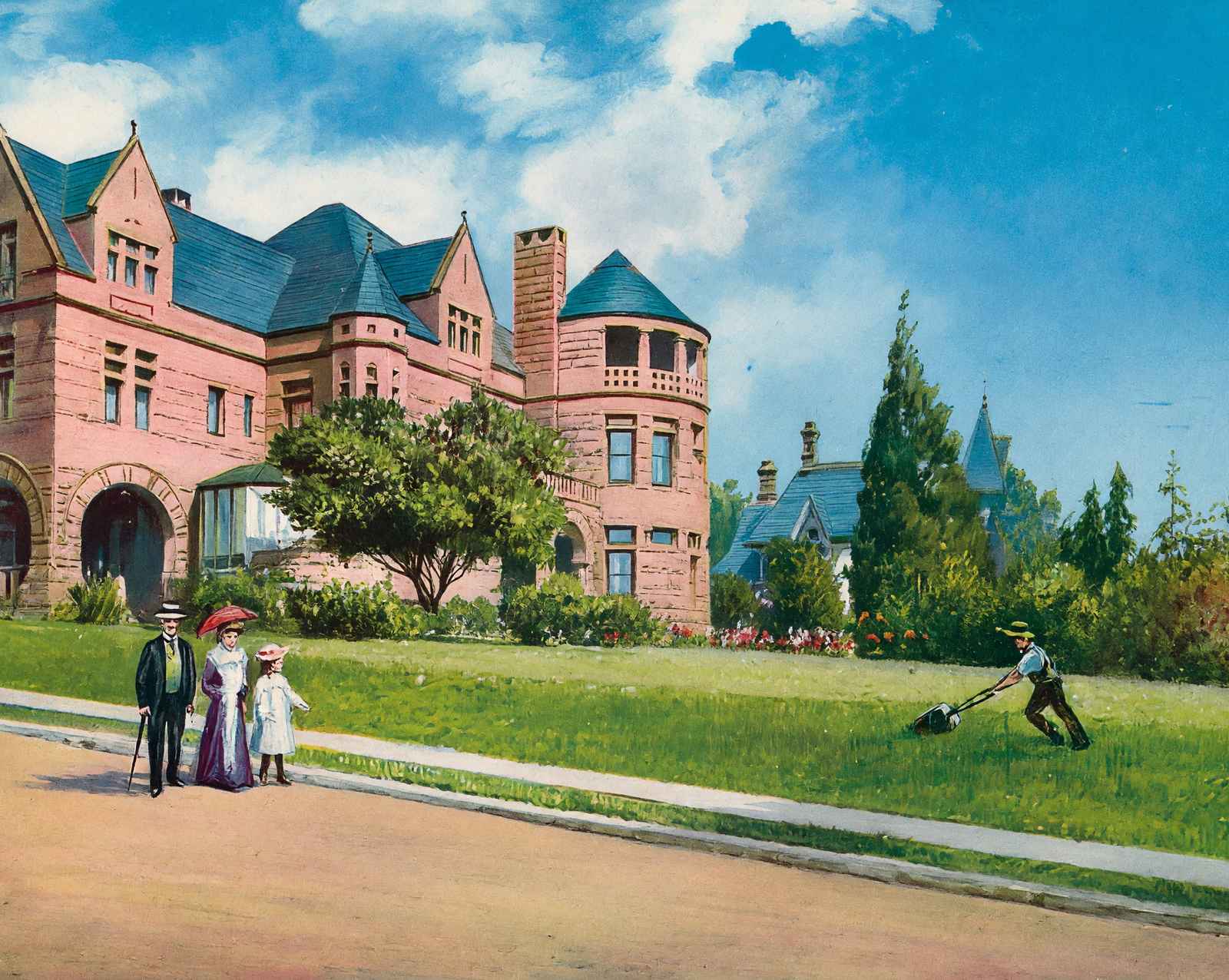 A Beautiful Western Home in 1908 vintage print