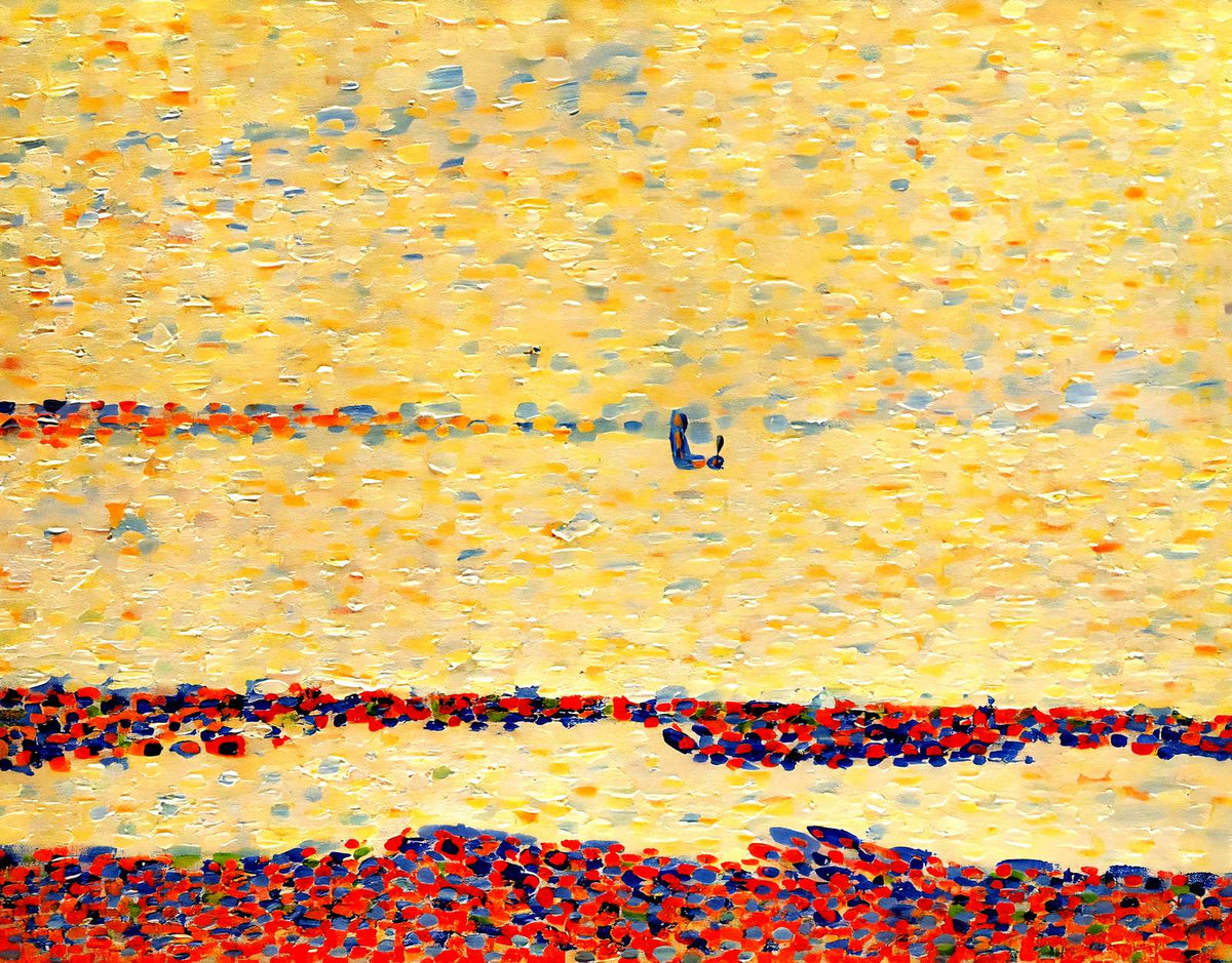 Beach at Gravelines Art Print 1890 Painting by Georges Seurat (6 Sizes)